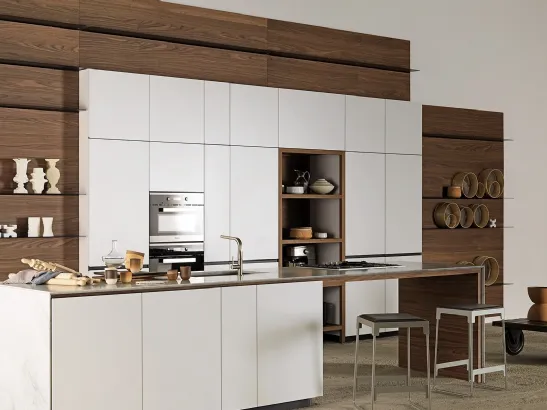 Cucina Design Forma Mentis Laccato Opaco Bianco Ghiaccio di Valcucine