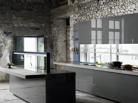 Cucina Design Genius Loci Vitrum Lucido Terra di Valcucine