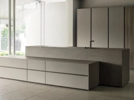 Cucina Design lineare in laccato opaco Giza 09 di Maistri