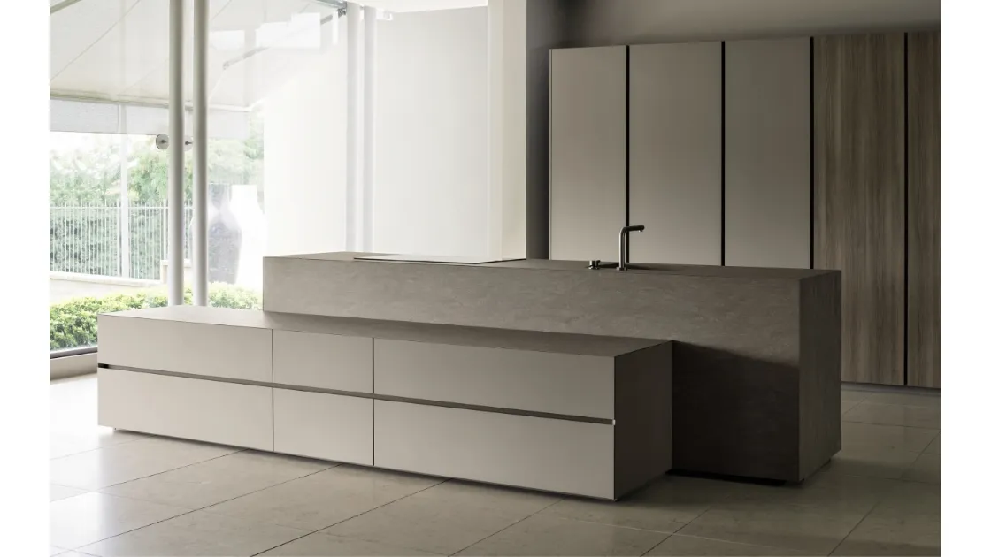 Cucina Design lineare in laccato opaco Giza 09 di Maistri