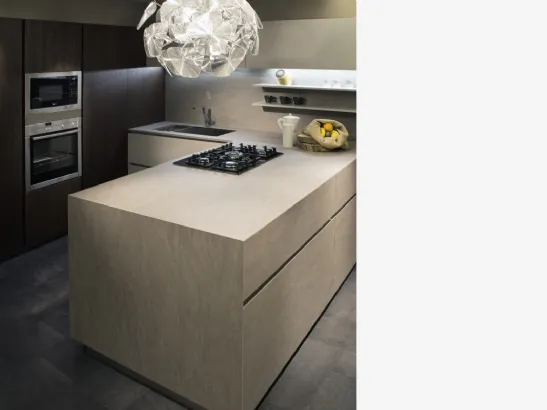 Cucina Design angolare in laminato e legno Giza 11 di Maistri