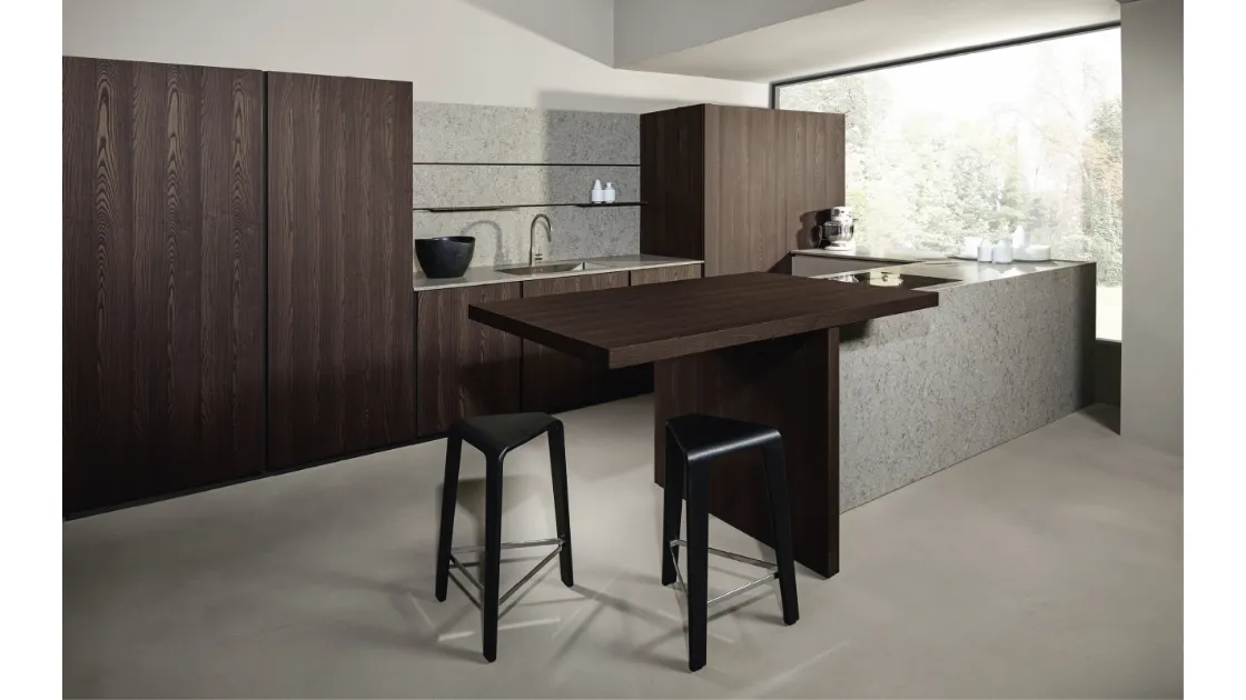 Cucina Design in legno con penisola Altea 03 di Maistri