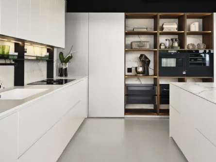 Cucina Design lineare in laccato bianco opaco Arena 02 di Maistri