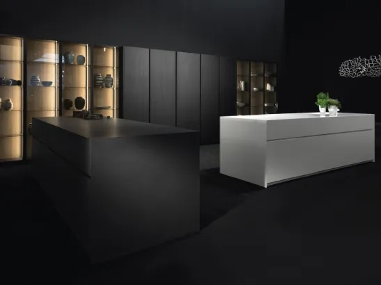 Cucina Design con doppia isola in legno e laccato Giza 07 di Maistri