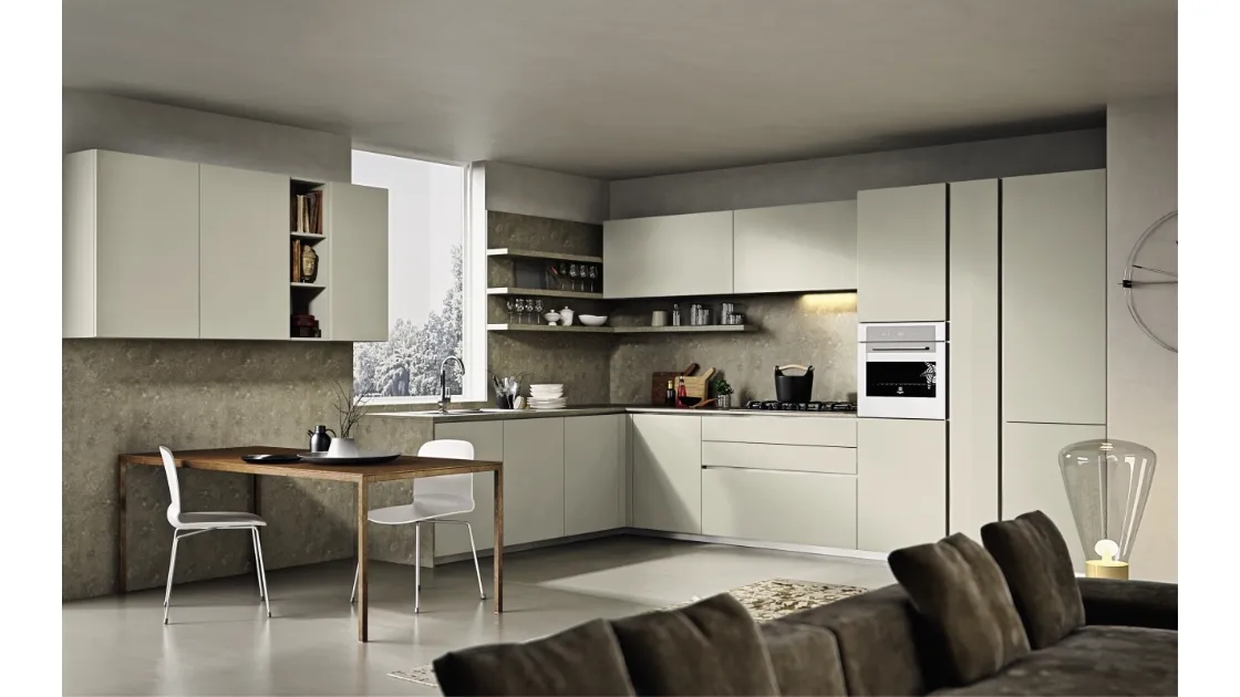 Cucina Design angolare Viva 10 in laccato opaco di Maistri