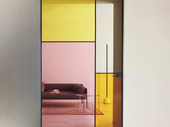 Porta per interni Sherazade Pivot Plain Patchwork di Glas Italia