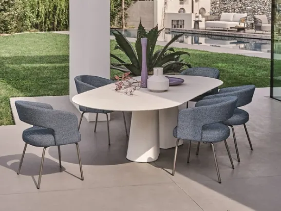 Sedia da giardino impilabile Eva Outdoor in polipropilene con struttura in acciaio laccato di Bontempi